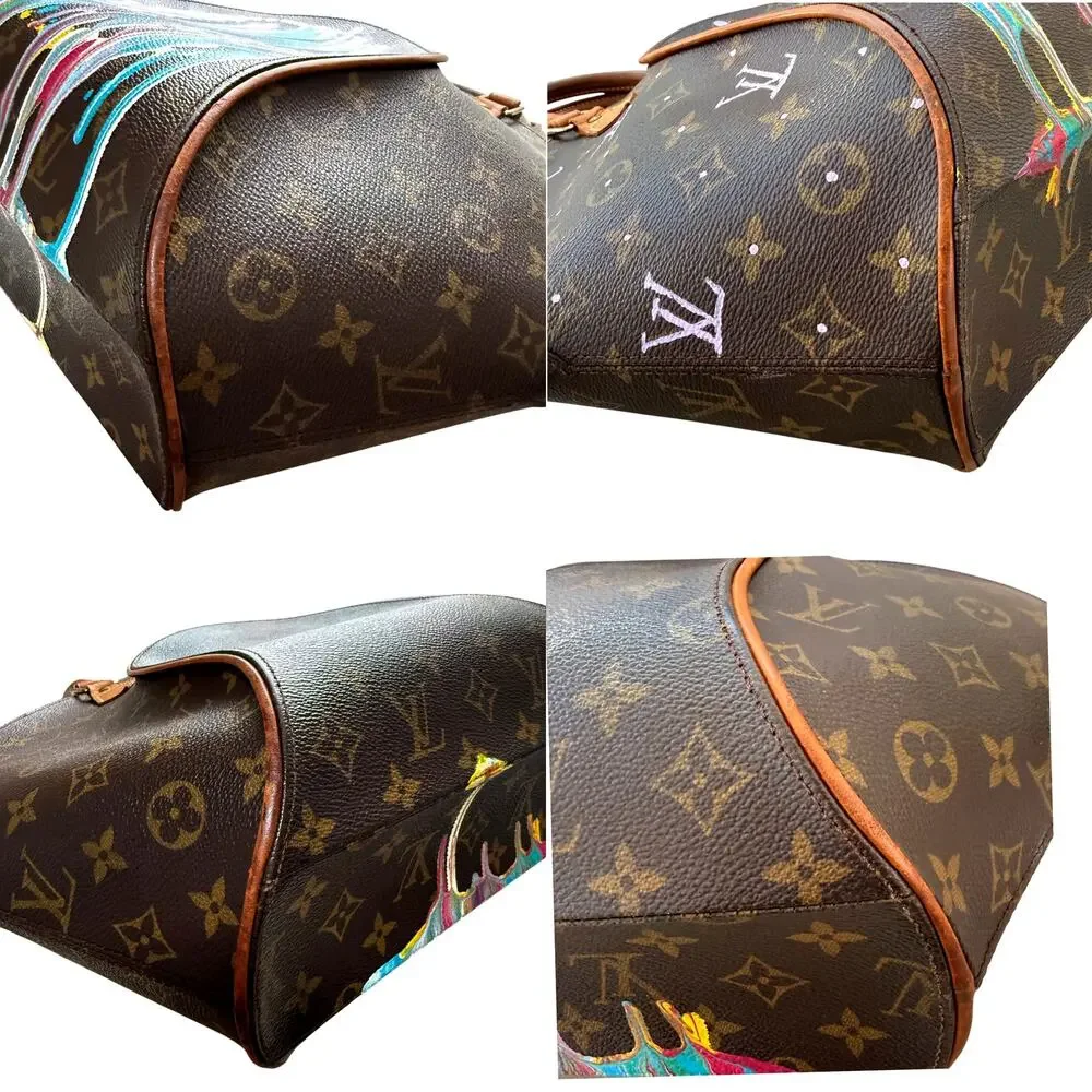Louis Vuitton Ellipse MM Monogram Custom Hand-Painted Art Bag Vintage 1998